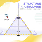 Barre de gymnastique pour enfants, barre horizontale pliable à hauteur réglable avec anneaux de gymnastique, violet-6