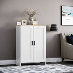 Buffet meuble cuisine rangement avec placard à portes et étagères réglables, 60 x 30 x 90 cm, blanc-4