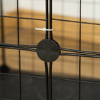 Enclos pour petits animaux, cage à lapin modulable 3 niveaux, 39 panneaux avec rampes, en métal, 70 x 70 x 105 cm, noir-7