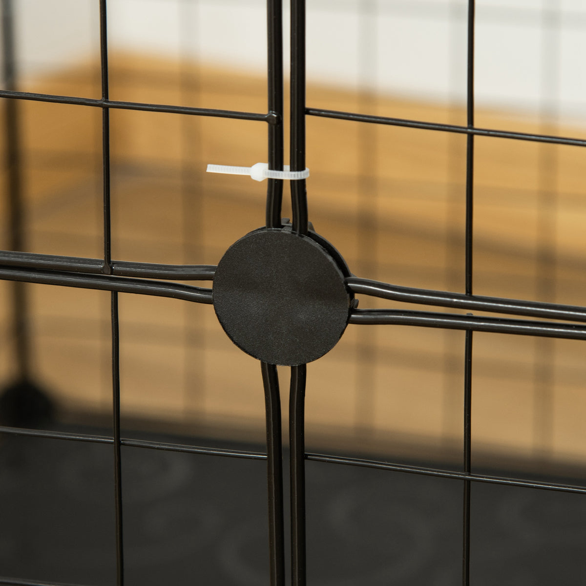 Enclos pour petits animaux, cage à lapin modulable 3 niveaux, 39 panneaux avec rampes, en métal, 70 x 70 x 105 cm, noir-7