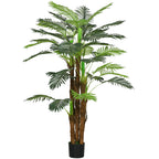 Palmier Artificiel H.1,6 m Arbre Artificiel Tronc Branches Lichen Feuilles Grand réalisme Pot Inclus-0