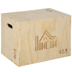 Box jump pliométrie 3 en 1 appareil boîte à saut musculation fitness & entraînement croisé plyobox pour box training 40/45/60 cm en bois-0