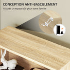 Bibliothèque étagère de rangement 5 niveaux avec étagères réglables pour salon, chambre, bureau, 60x24x133,5cm, naturel-5