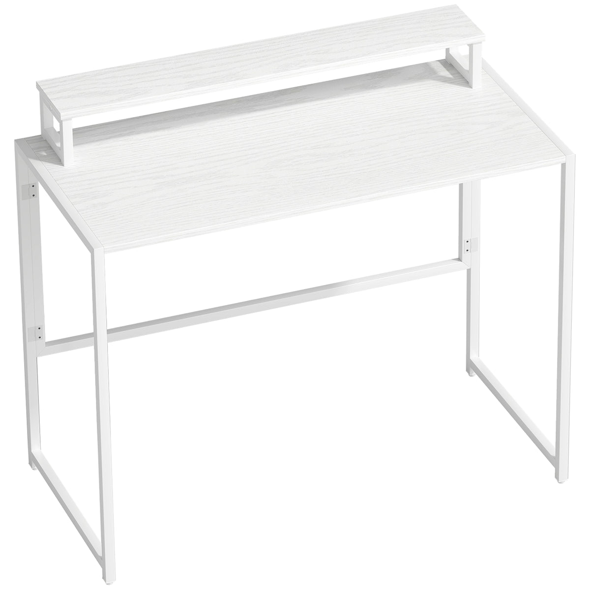 Bureau d'ordinateur pliable avec support d'écran, pour chambre, petits espaces, 100 x 48 x 87,5 cm, blanc-0