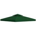 Toit de Remplacement pour Gazebo de Jardin Toile de Rechange pour pavillon tonnelle Tente 3 x 3 m Vert foncé-0