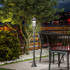 Luminaire extérieur lampadaire sur pied solaire lampadaire lanterne classique LED 30 Lm 15 x 15 x 127 cm noir-1