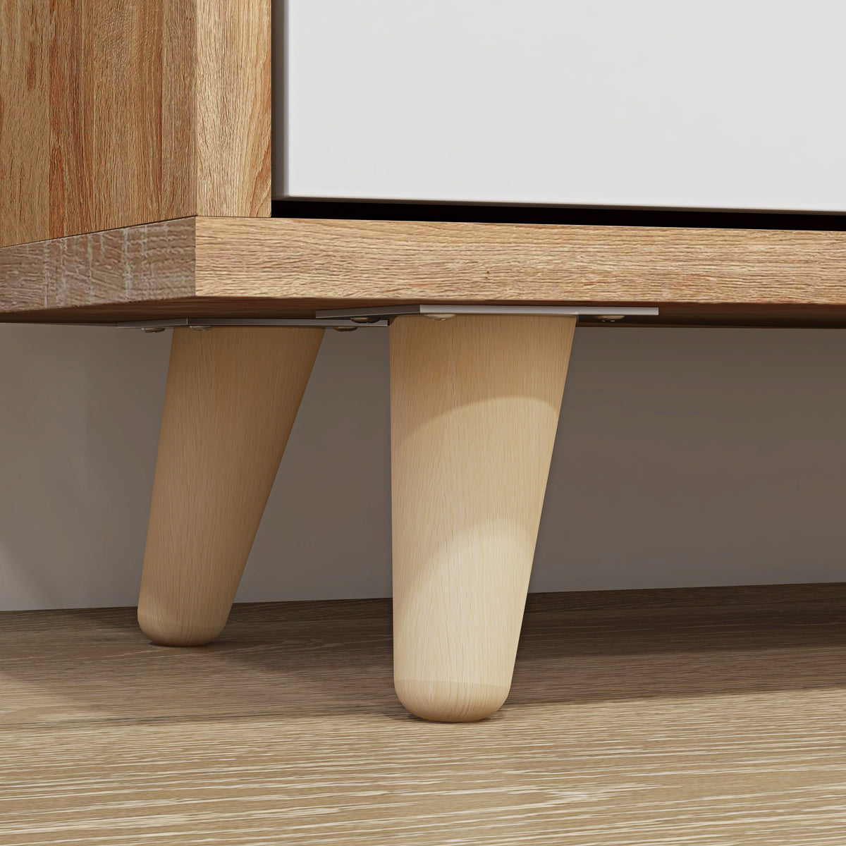 Meuble à chaussures 3 abattants avec étagère réglable, 72L x 24P x 119H cm, naturel et blanc-8
