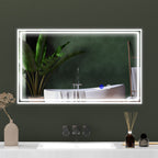 Miroir de salle de bain rectangulaire mural lumineux LED horizontal ou vertical, 100 x 60 cm-9