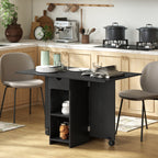 Table à Manger Pliante, Table de Cuisine Extensible pour 2 à 4 Personnes, 2 Abattants, 120 x 72 x 75 cm, Noir-9