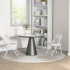 Lot de 2 chaises pliantes chaises de salle à manger portables cadre en acier dim. 45l x 46P x 78H cm blanc-9