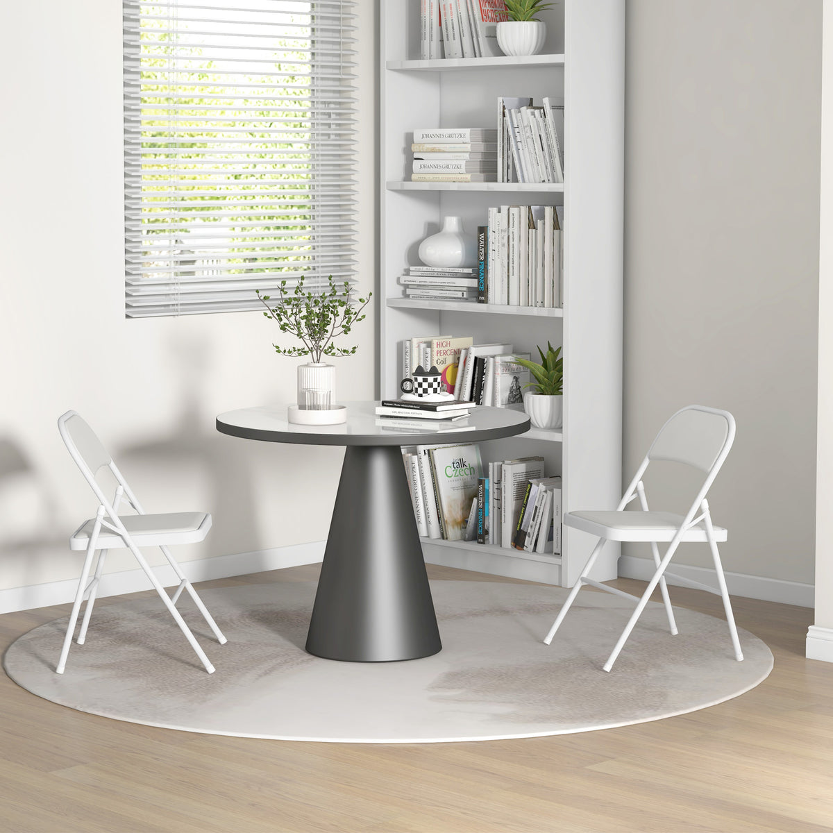 Lot de 2 chaises pliantes chaises de salle à manger portables cadre en acier dim. 45l x 46P x 78H cm blanc-9