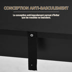 Table de bar table haute de cuisine mange-debout comptoir - dim. 112L x 57l x 106H cm - 3 étagères - noir-5