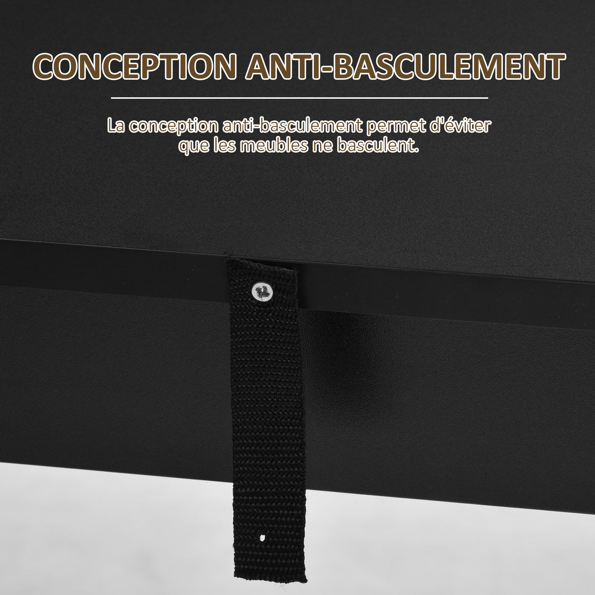 Table de bar table haute de cuisine mange-debout comptoir - dim. 112L x 57l x 106H cm - 3 étagères - noir-5