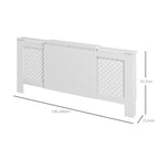 Cache-radiateur réglable Design Contemporain Longueur Extensible 136-200 x 21,5 x 91,7 cm Blanc-2