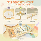 Jeux de Tambours pour Bébé, Tambour bébé avec Xylophone pour Tout-Petits, Instruments de Musique en Bois, Naturel-5