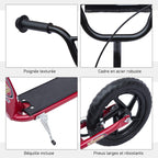 Trottinette enfant patinette pneus 30 cm Hauteur Guidon réglable poignée Frein et béquille Acier pour enfants à partir de 5 ans Rouge-6