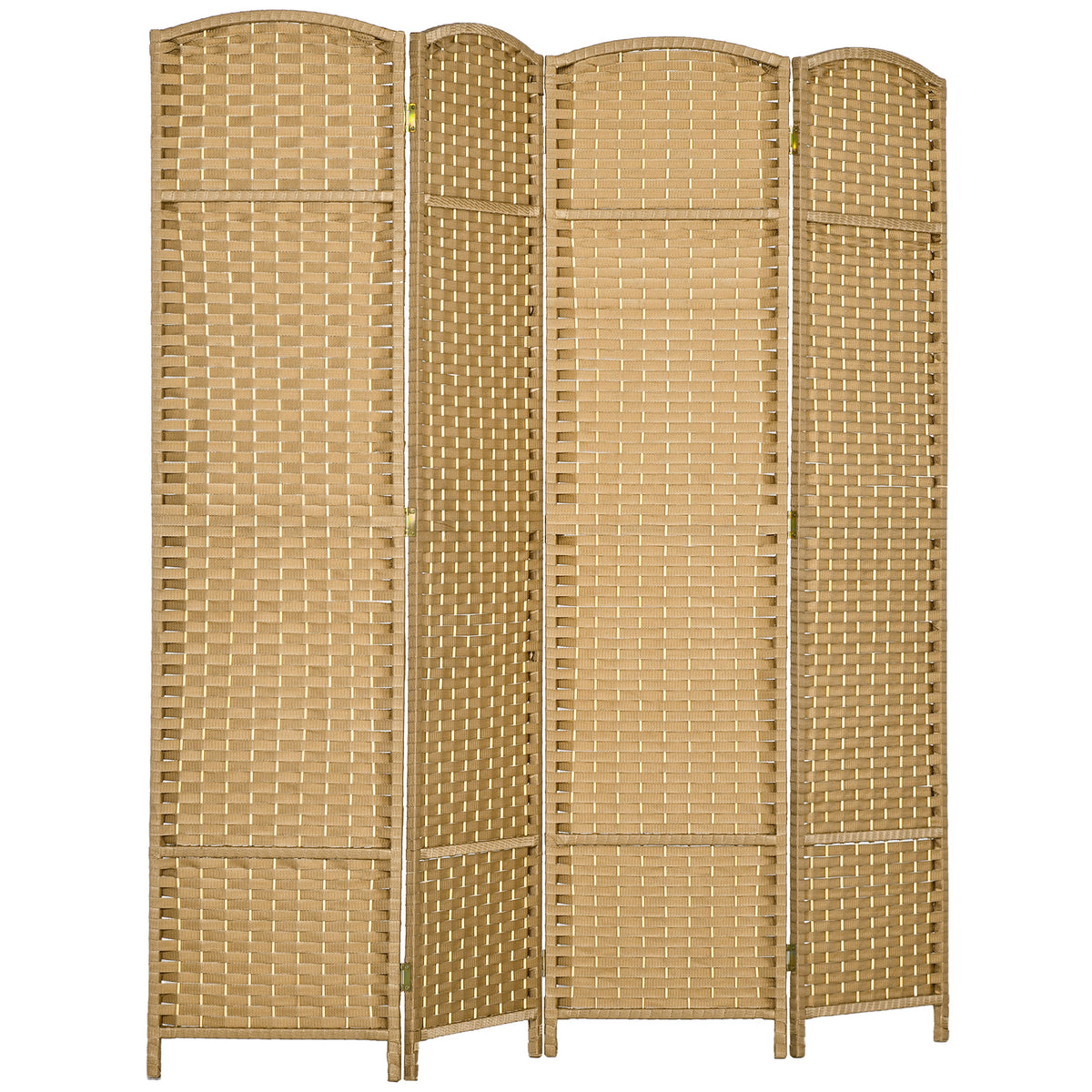 Paravent interieur en bois 4 panneaux 160 x 170 cm séparateur de pièce pliable pour salon, chambre à coucher, naturel-0