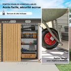 Abri de Jardin en Métal 3 m² Facile à Monter, Cabane de Jardin Structure en Acier Galvanisé Améliorée, Chêne-5