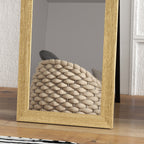 Miroir sur pied mural ou à poser rectangulaire avec cadre en bois pour salon chambre à coucher 37 x 155 cm marron clair-8
