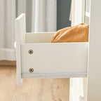 Armoire avec Porte et 5 étagères, 3 niches, 2 tiroirs, meuble de rangement blanc pour chambre, salon, bureau-8