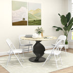 Lot de 4 chaises pliantes chaises de salle à manger portables cadre en acier dim. 45l x 46P x 78H cm blanc-9
