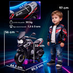Moto électrique enfants 6 V, voiture électrique enfants avec roues d'entraînement, musique, effets lumineux, noir-2