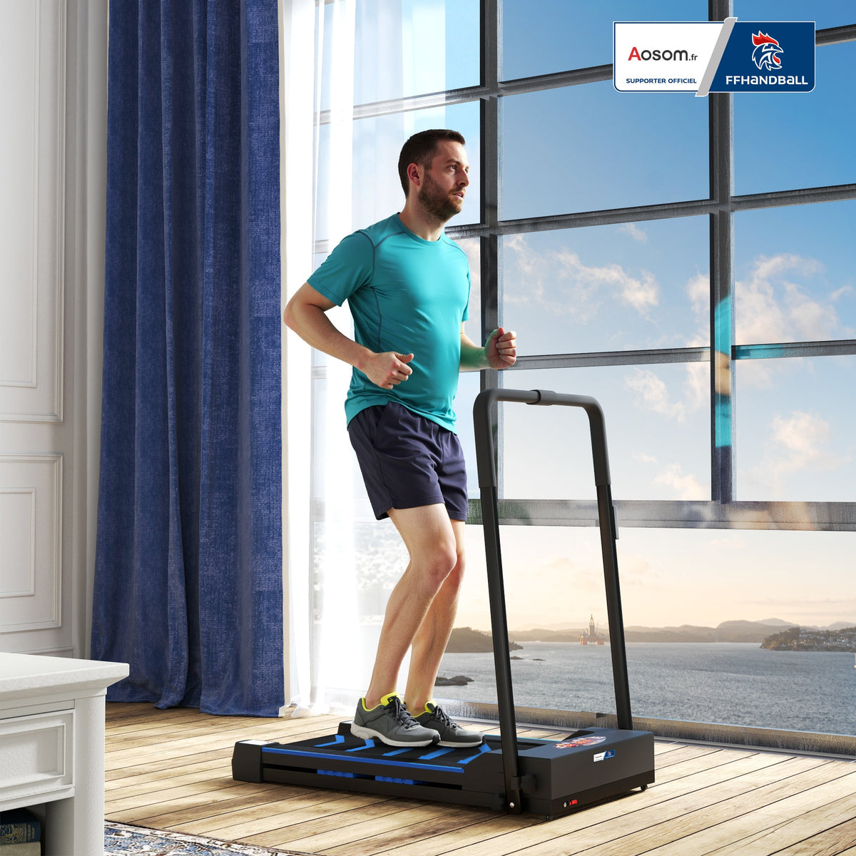 Tapis de course électrique de marche - 370 W pliable télécommande écran LCD vitesse 1-6 Km/h-1
