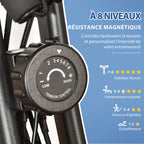 Vélo d'Appartement Pliable 4-en-1 - Ergomètre Magnétique Silencieux avec Cordes de Résistance - Sport Maison et Cardio-training avec Roulettes, Selle Confort et LCD (Max 120kg), Noir-5