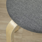 Ensemble de 4 tabourets empilables ronds sans dossier avec assise rembourrée, 40 x 40 x 45 cm, gris-8