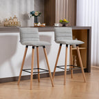 Lot de 2 tabourets de bar, chaises de bar, assise rembourrée, dossier et repose-pieds, 48 x 48 x 99,5 cm, gris-6