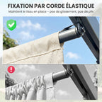 Toile de toit pour pergola tonnelle rétractable de 3 x 3 m - toile uniquement 250 x 255 cm crème-6