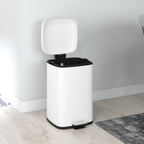Poubelle de cuisine 20L avec couvercle à fermeture douce et pédale, seau intérieur amovible, 28L x 35l x 45H cm, blanc-7