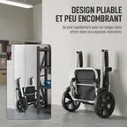 Chariot de courses pliable 40 L caddie de courses portable à roulettes avec poignée télescopique, 45,5x35,5x97cm, noir-5
