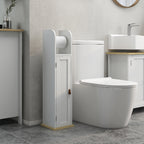 Meuble de salle de bain support papier toilette avec placard et étagères réglables 20 x 20 x 80 cm blanc-7