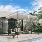 Toile de toit pour pergola tonnelle rétractable de 3 x 3 m - toile uniquement 250 x 255 cm crème-1