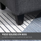 Banc de rangement pouf salon bout de lit coffre de rangement pour salon, chambre, entrée, 100 x 40 x 44 cm, gris foncé-4