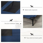Lit sur pieds lit pour chien chat lit de camp lit surélevé aniamux tissu Oxford textilène micro-perforé acier-5