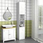 Meuble colonne de salle de bain 2 placards avec étagères réglables + 2 niches 30 x 30 x 181,5 cm blanc-9