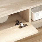 Meuble TV suspendu, meuble télé pour téléviseur jusqu'à 50 pouces, tiroir rabattable 2 étagères 120x24x16cm bois naturel-6