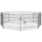Parc enclos chiots animaux domestiques chiens lapins rongeurs petits int./ext. diamètre 180 panneaux 71x61cm noir-0