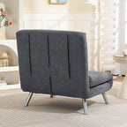 Fauteuil convertible 1 place, fauteuil-lit clic-clac 3 en 1 avec dossier réglable, oreiller, assise large, gris foncé-8