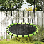 Balançoire nid d'oiseau, balançoire suspendue avec cordes réglables en hauteur, siège rond Ø 100 cm, noir-8