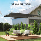 Toile de toit pour pergola tonnelle rétractable de 4 x 3 m - toile uniquement 350 x 260 cm gris clair-1