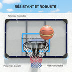 Panier de basketball mural panier spécial - 113L x 73H cm - filet toutes saisons pour l'intérieur et l'extérieur-4