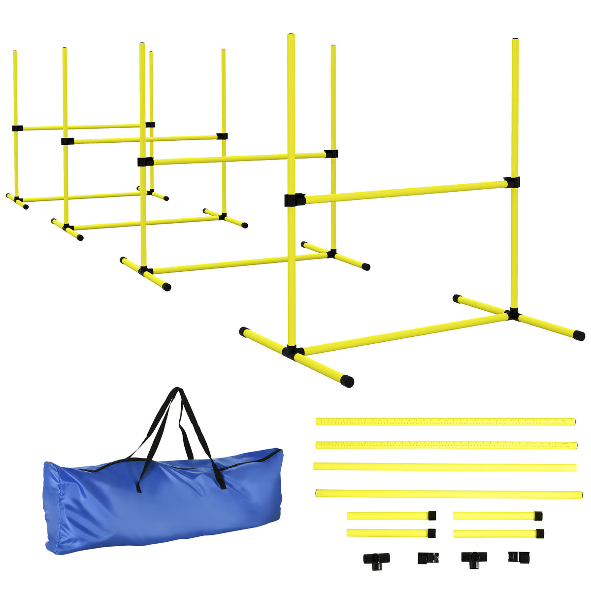 Agility sport pour chiens set de 4 obstacles professionnels avec système de maintien au sol sac transport fourni-0
