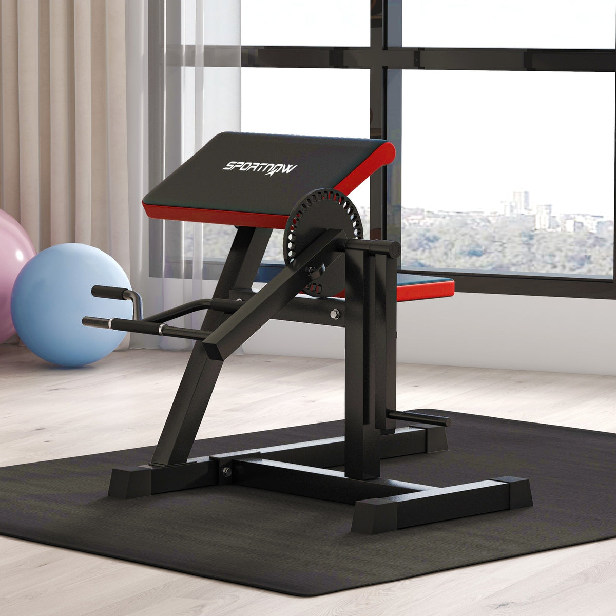 Banc de musculation pour biceps, machine à biceps/triceps 2-en-1 hauteur de l'assise réglable 5 niveaux 105x95x80cm noir-1