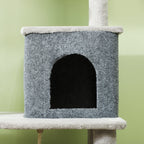 Arbre à Chat Tour de Jeux pour Chats Centre d'Activités avec Poteaux à Griffer en Sisal Niche Hauteur 132 cm Gris-7
