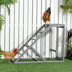 Perchoir en bois pour poule, aire de jeux en bois pour poules avec balançoire, échelle, plateforme, 96 x 40 x 71 cm, gris-9