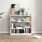 Bibliothèque étagère Meuble de Rangement dim. 90L x 24l x 91H cm 4 Niveaux 3 Panneaux arrières Panneaux de Particules Blanc-6