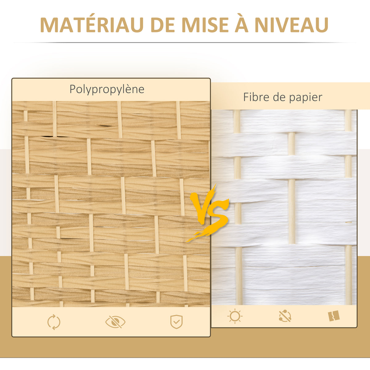Paravent intérieur en bois 3 panneaux séparateur de pièce pliable pour salon chambre 135 x 180 cm bois naturel-5